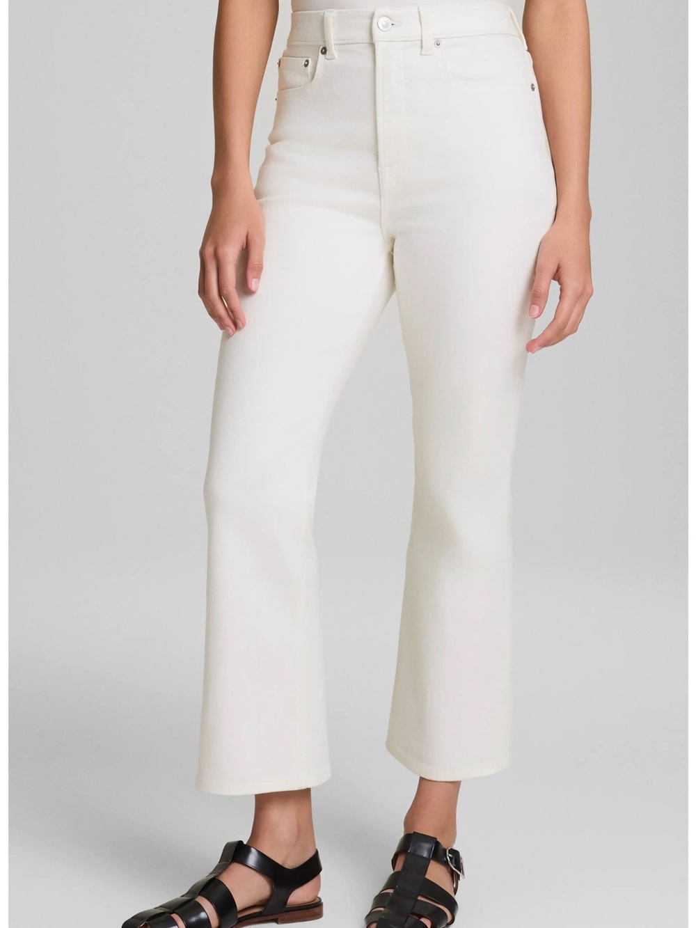 NWOT SPANXshape Authentic 360 Cropped Kick Flare Jeans in Linen